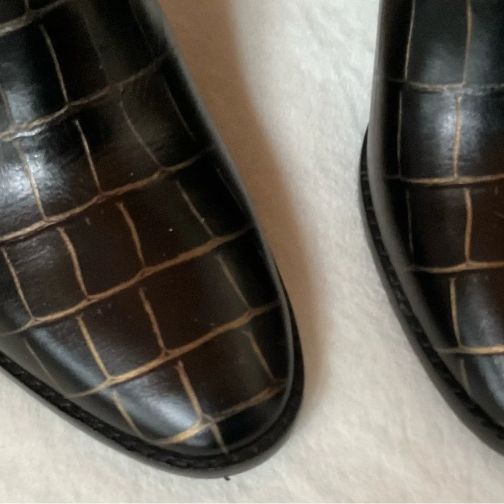 LAUREN Ralph Lauren Women Mylah Bootie Black/Modern Gold Size 8 - Picture 6 of 9